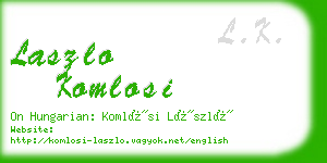 laszlo komlosi business card